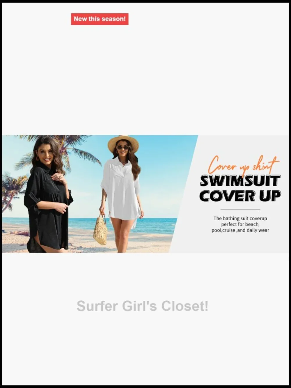 V Neck 3/4 Sleeve Bikini Cover Up Beach Dress with Pockets
